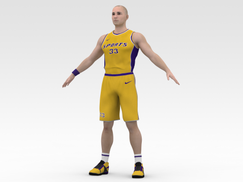 Basketball Player Yellow Player 01 3Dモデル