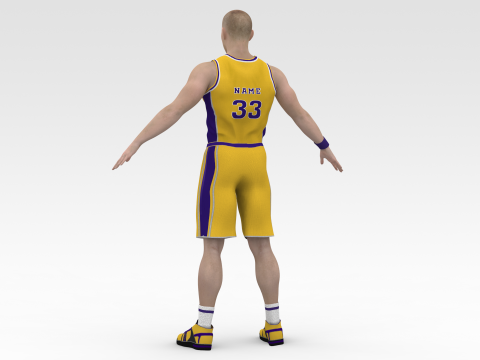 Basketball Player Yellow Player 01 3Dモデル