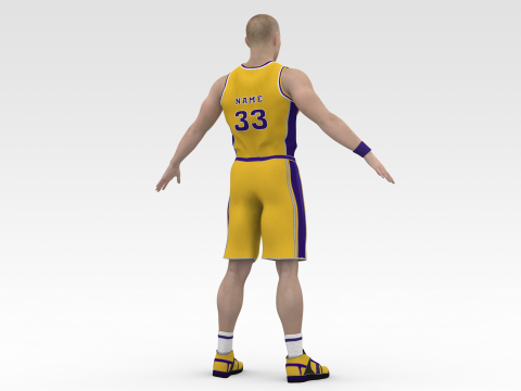 Basketball Player Yellow Player 01 3Dモデル