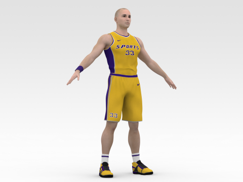 Basketball Player Yellow Player 01 3Dモデル