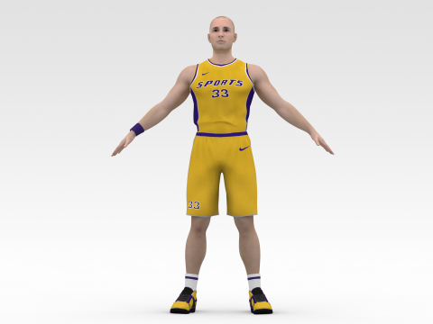 Basketball Player Yellow Player 01 3Dモデル