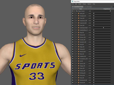 Basketball Player Yellow Player 01 3D Model