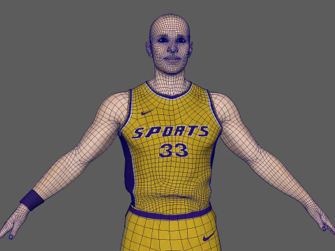 Basketball Player Yellow Player 01 3D Model