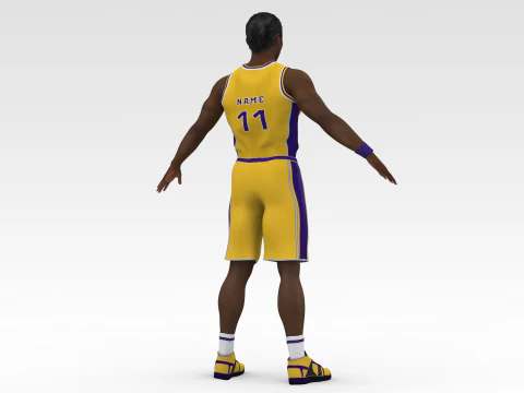 Basketball Player Yellow Player 02 3D Model