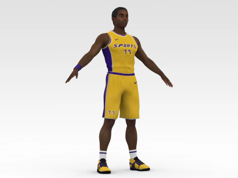 Basketball Player Yellow Player 02 3D Model