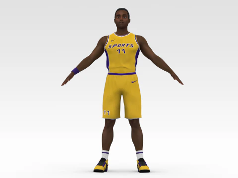 Basketball Player Yellow Player 02 3D Model