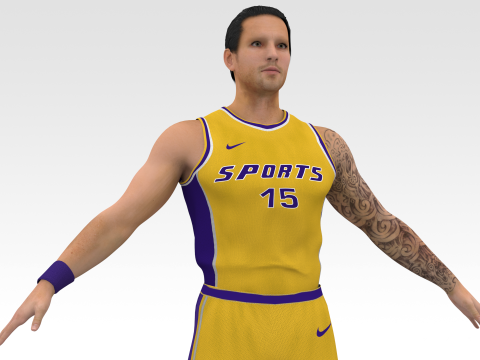 Basketball Player Yellow Player 03 3Dモデル