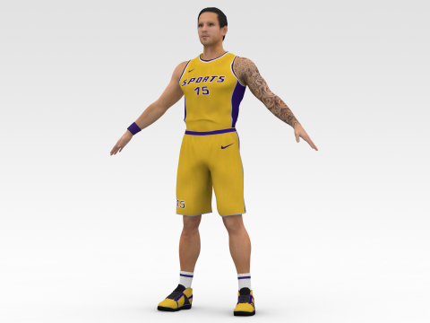Basketball Player Yellow Player 03 3Dモデル