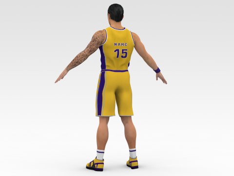 Basketball Player Yellow Player 03 3Dモデル