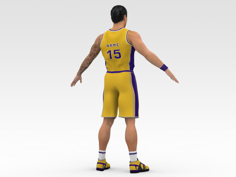 Basketball Player Yellow Player 03 3Dモデル