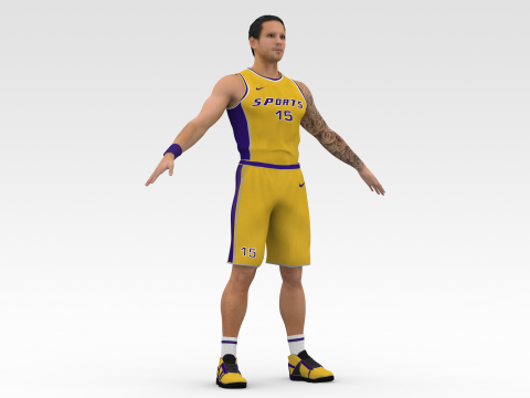 Basketball Player Yellow Player 03 3Dモデル