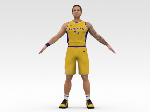 Basketball Player Yellow Player 03 3Dモデル