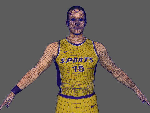 Basketball Player Yellow Player 03 3Dモデル