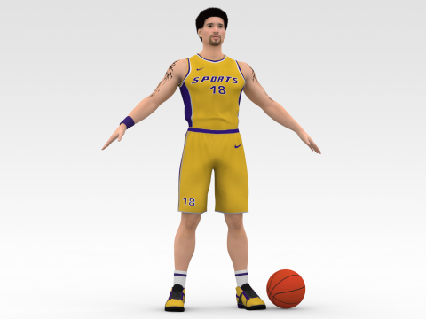 Basketball Player Yellow Player 04 Modelo 3D