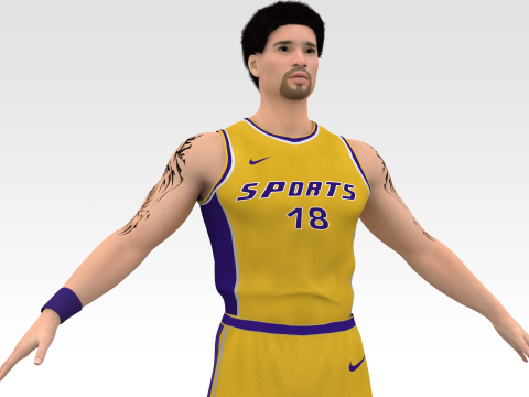Basketball Player Yellow Player 04 3Dモデル