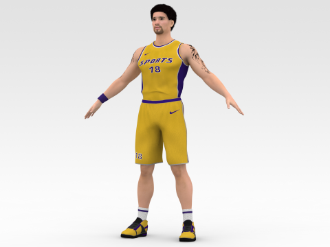 Basketball Player Yellow Player 04 3Dモデル