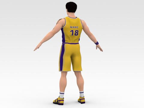 Basketball Player Yellow Player 04 3Dモデル
