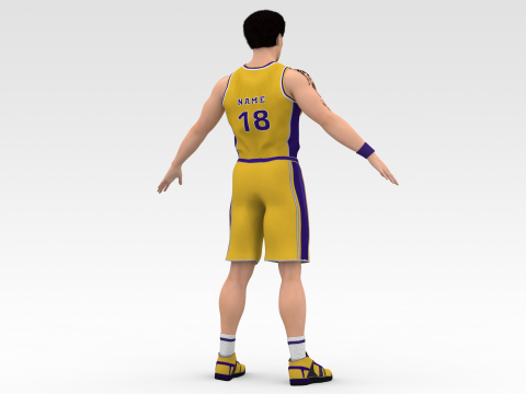 Basketball Player Yellow Player 04 3Dモデル