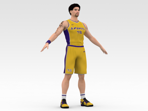 Basketball Player Yellow Player 04 3Dモデル