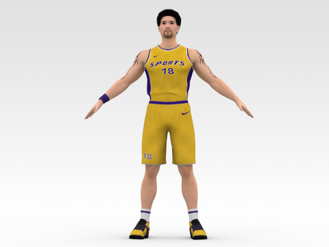 Basketball Player Yellow Player 04 3Dモデル