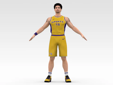 Basketball Player Yellow Player 04 3D Model