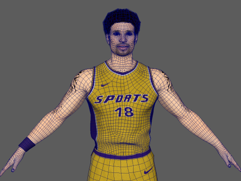 Basketball Player Yellow Player 04 3Dモデル