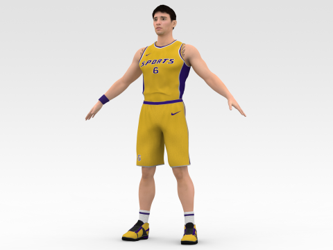 Basketball Player Yellow Player 05 3D Model