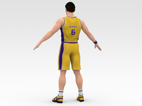 Basketball Player Yellow Player 05 3D Model