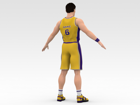 Basketball Player Yellow Player 05 3D Model
