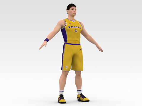 Basketball Player Yellow Player 05 3D Model