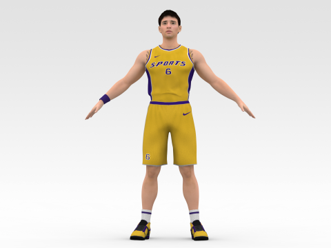 Basketball Player Yellow Player 05 3D Model
