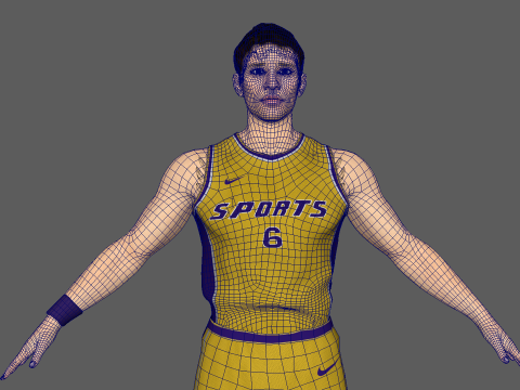 Basketball Player Yellow Player 05 3D Model