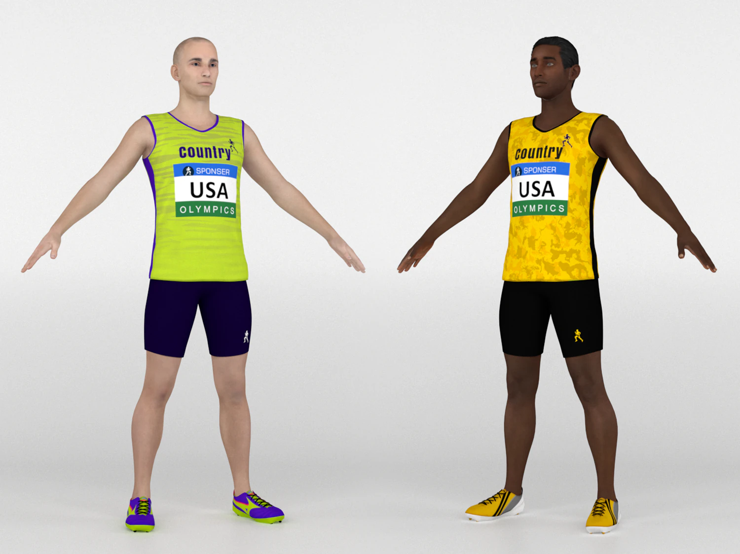 Runners 2 in 1 3D Model .c4d .max .obj .3ds .fbx .stl .blend 