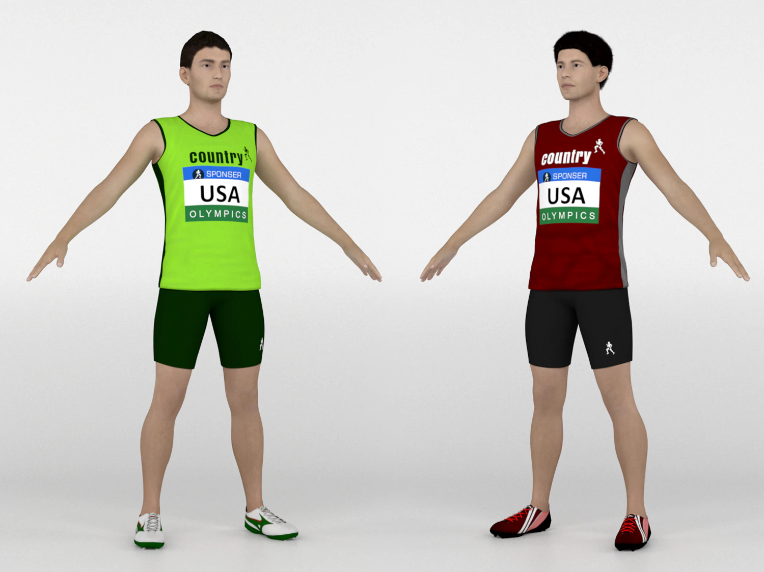 Runners 2 in 1 3D Model .c4d .max .obj .3ds .fbx .stl .blend 