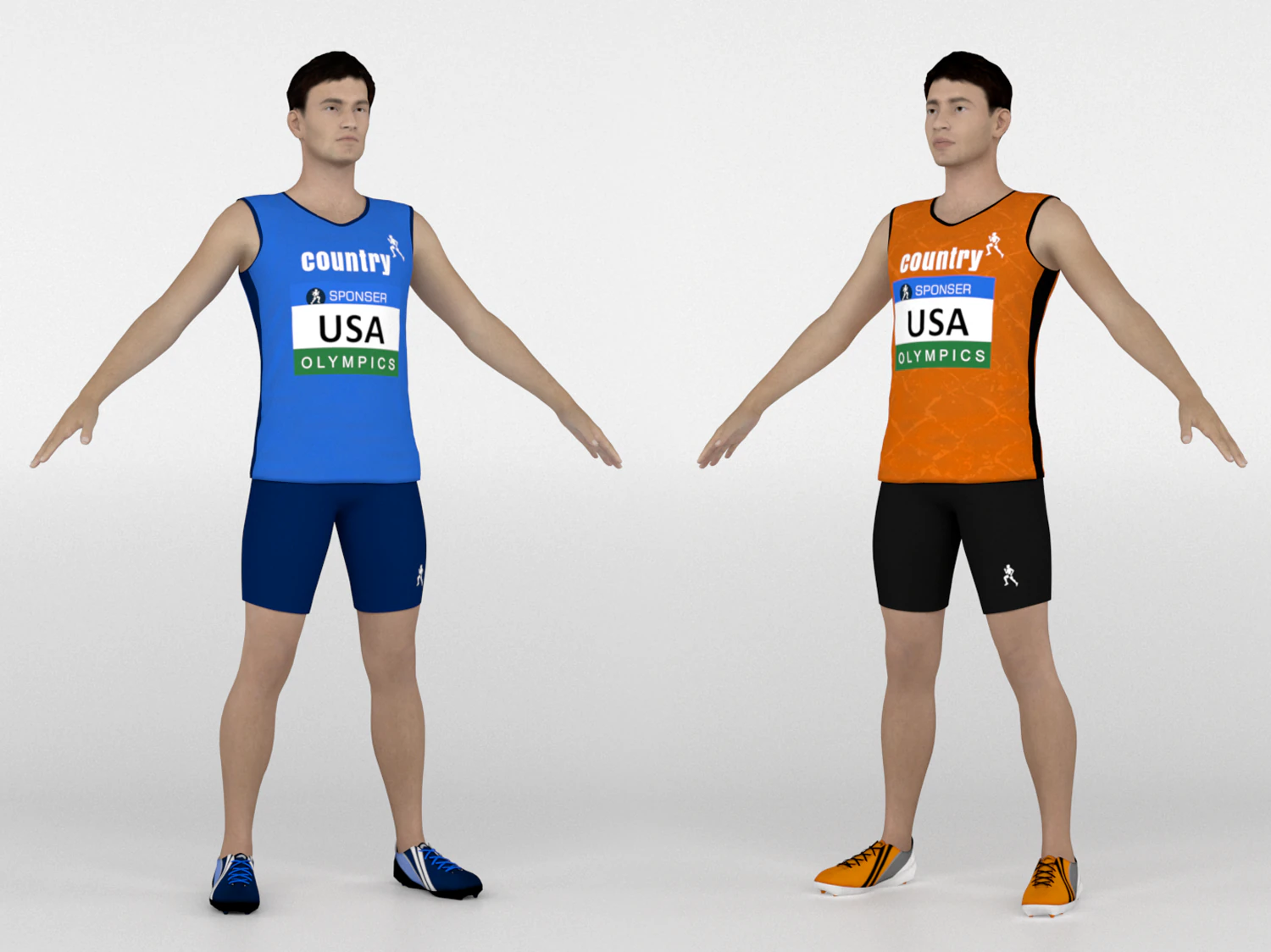 Runners 2 in 1 3D Model .c4d .max .obj .3ds .fbx .stl .blend 