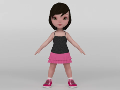 Toon Girl 3D Модель