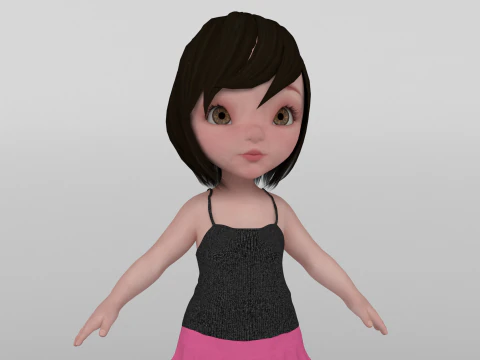 Toon Girl 3D Model