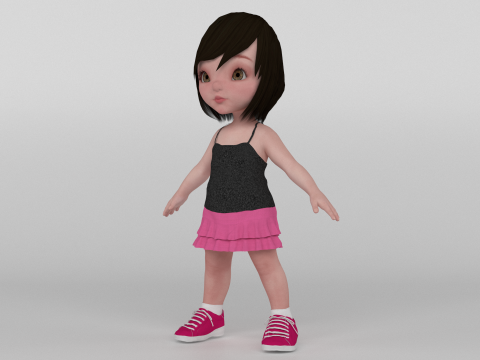 Toon Girl 3D मॉडल
