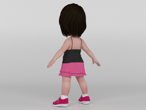 Toon Girl 3D मॉडल