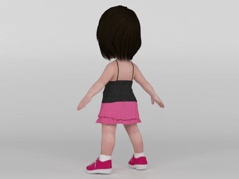 Toon Girl 3D Model