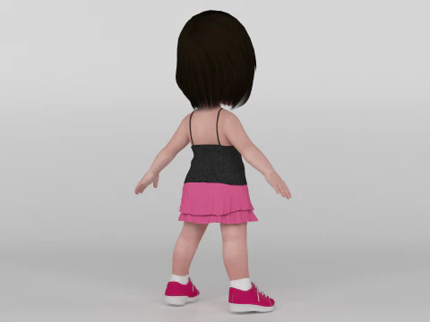Toon Girl 3D Model