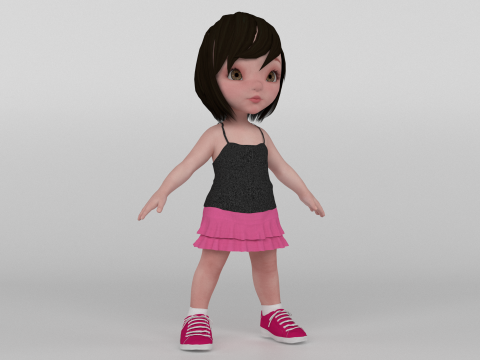 Toon Girl 3D मॉडल