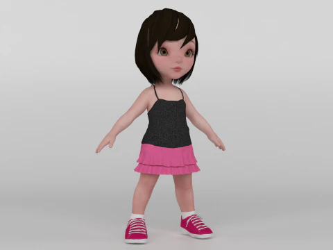 Toon Girl 3D Model
