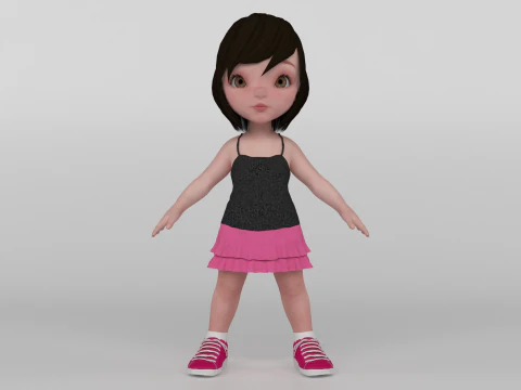 Toon Girl 3D Model