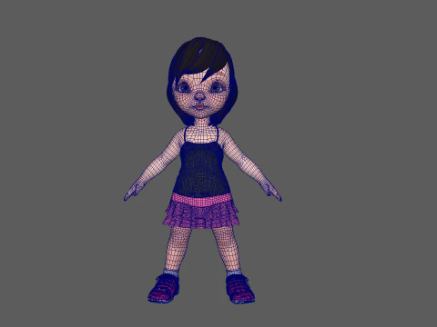 Toon Girl 3D Model