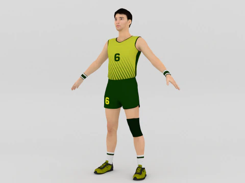 Volleyball Players Set 3D Model