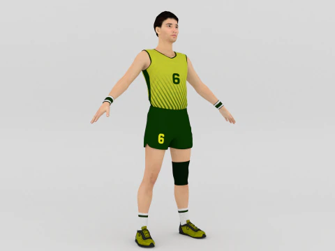 Volleyball Players Set 3D Model