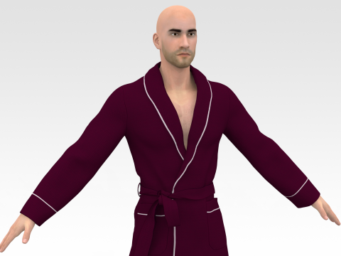 Whiteman with bathrobe 3D Model