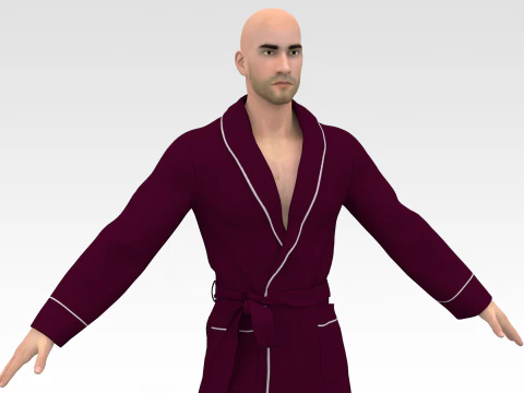 Whiteman with bathrobe 3D Model