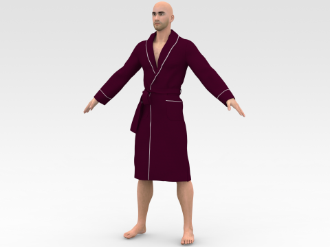 Whiteman with bathrobe 3D Model